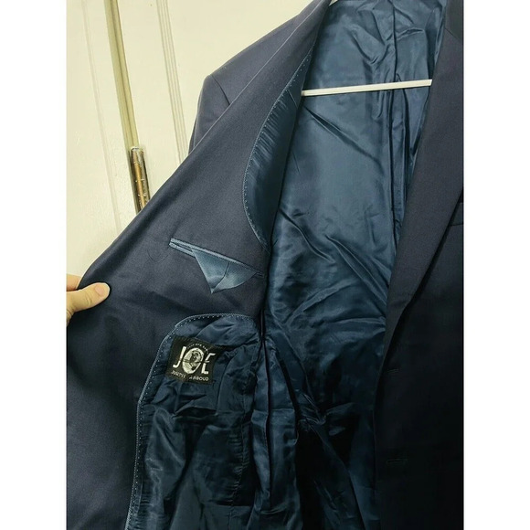 Joe Joseph Abboud 100% Wool Suit Jacket Balzer Men Sz 37 Long Navy Blue Business - Picture 5 of 14